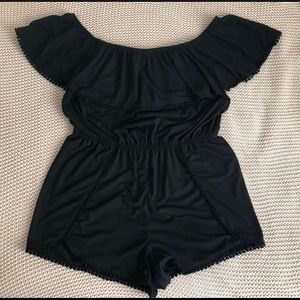 Black Off-The-Shoulder Romper
